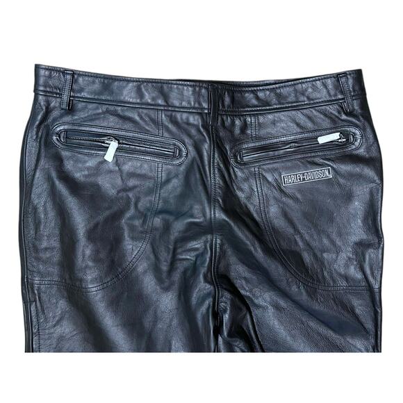 NEW Harley Davidson Black Leather 03402 Riding Pants Size 40 - Picture 2 of 10